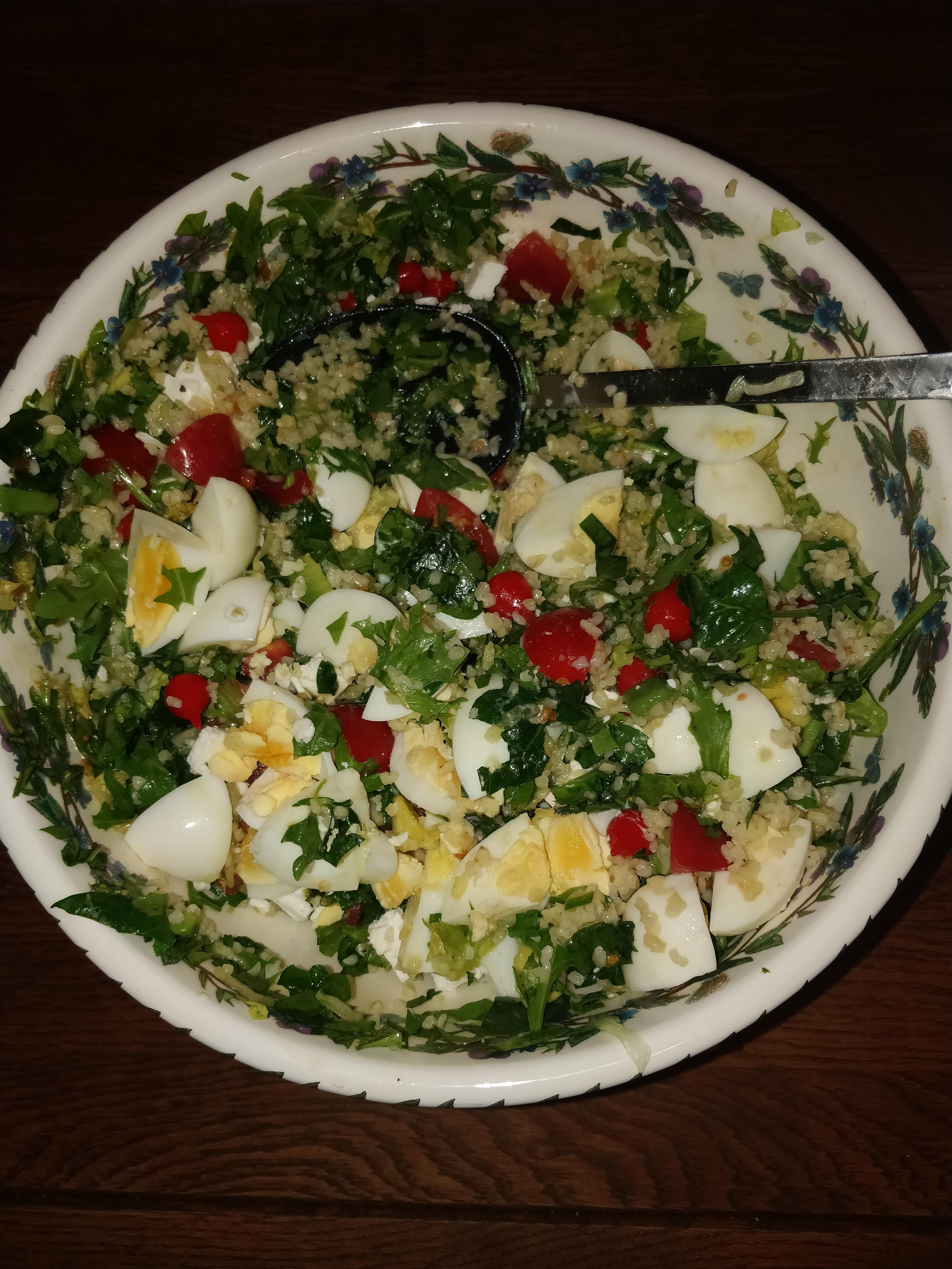 Bulgar wheat salad, one of my summer staples.